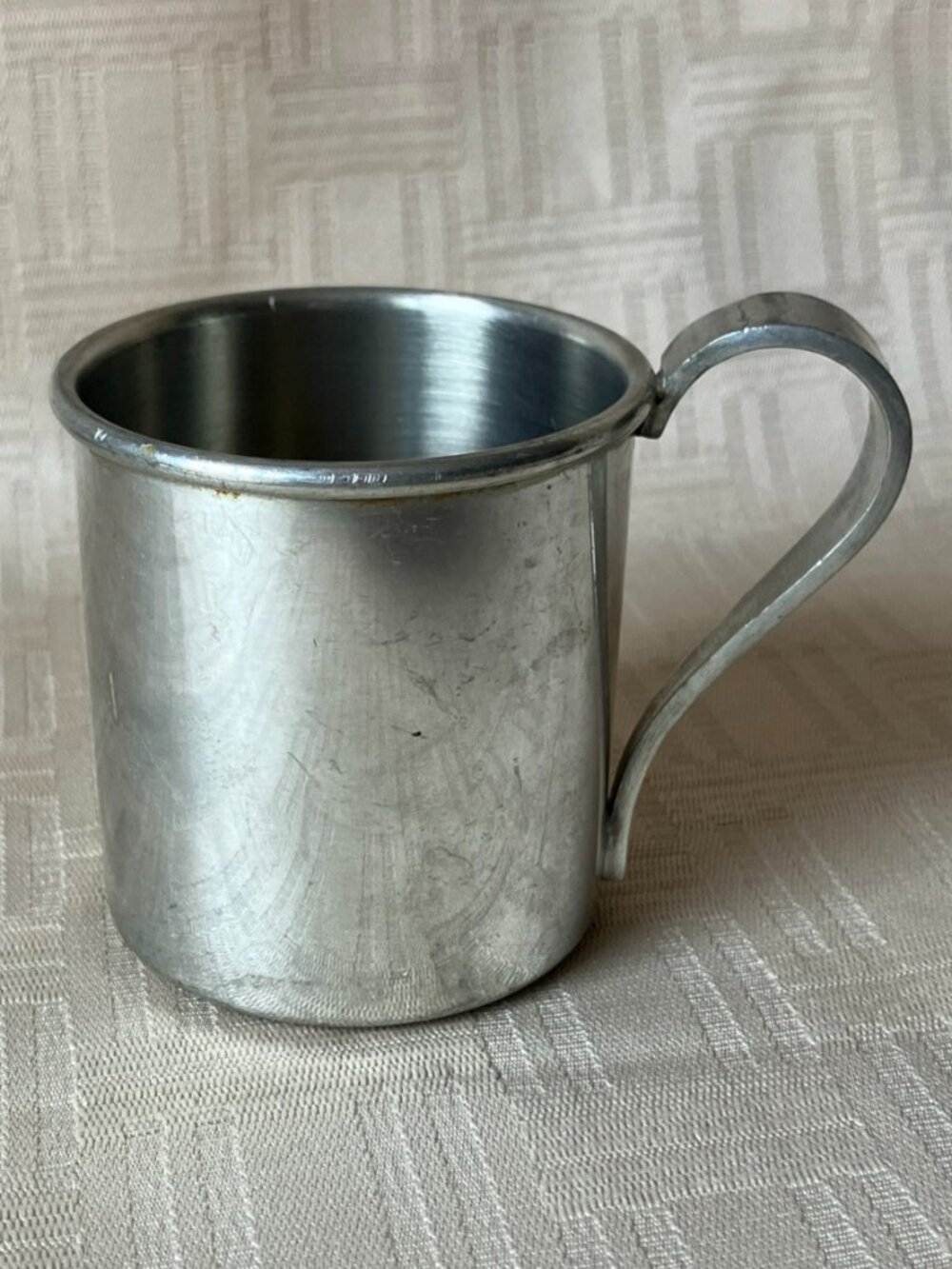 Vtg 1969 Stieff Pewter Baby Cup Mug - ATC Shield Mark - No Monogram